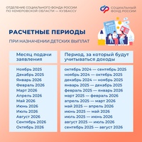 Какой период доходов учитывается при назначении детских выплат в Кузбассе?