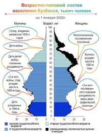 Возрастно-половой состав населения Кузбасса