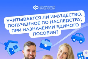 При назначении единого пособия учитывается имущество, полученное по наследству
