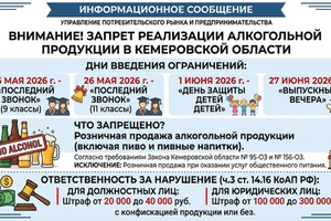 Напоминаем о ближайших датах, когда на всей территории Кемеровской области – Кузбасса будет запрещена розничная продажа алкоголя, включая пиво и пивные напитки